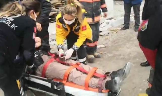 Talihsiz işçi 3 metre yükseklikten yere çakıldı!