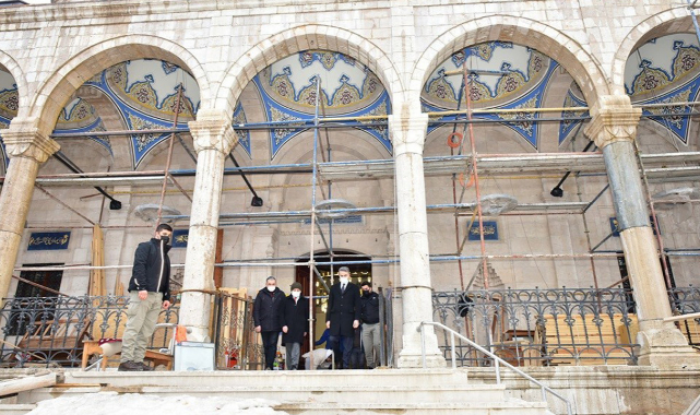Yeni (Teze) Hacı Yusuf Taş Cami’de depremin izleri siliniyor