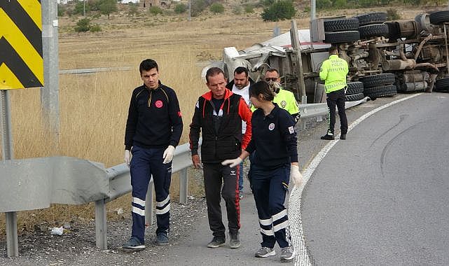 Hurdaya dönen beton mikserinden sağ çıktı!