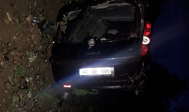 Kontrolden çıkan araç takla attı