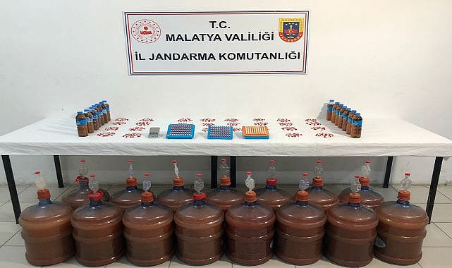 Hekimhan'da sahte içki ve uyuşturucu baskını!
