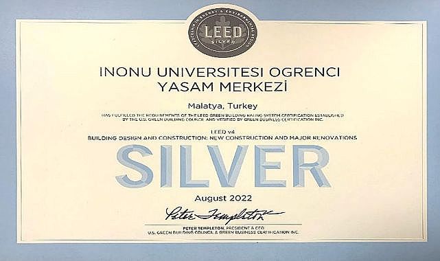 Yaşam Merkezi'ne SİLVER seviyesinde belge