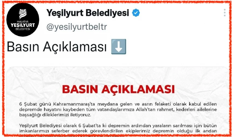 Yeşilyurt Belediyesi'nden Topsöğüt Konutları açıklaması