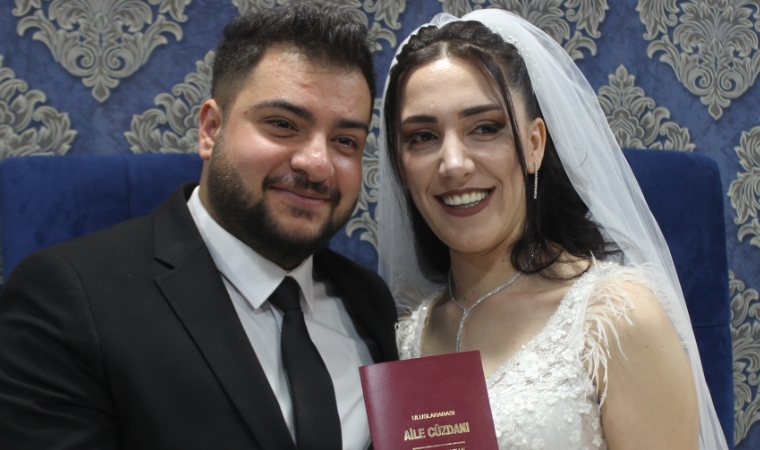 Malatyalı depremzede çift, Kırklareli'de evlendi!