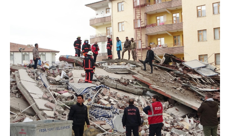 Malatya’nın Yeşilyurt İlçesi'nde 4 katlı bina çöktü!