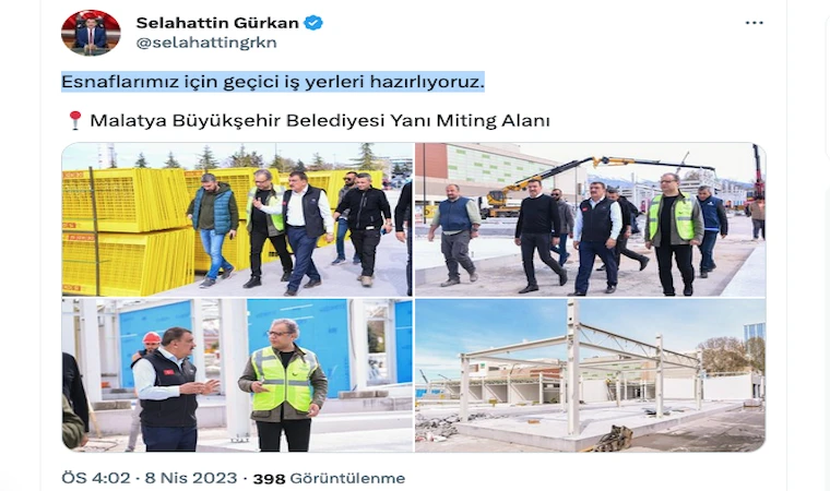 Gürkan, geçici işyerleriyle ilgili çalışmaları duyurdu