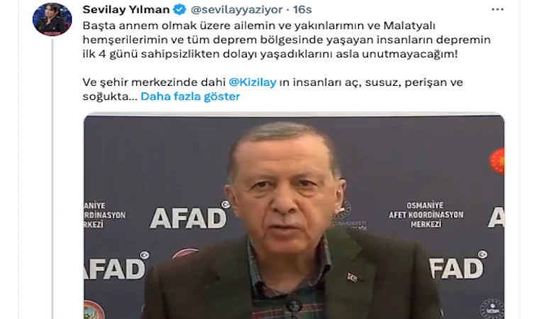 Sevilay Yılman’a, hemşeri tepkisi!..
