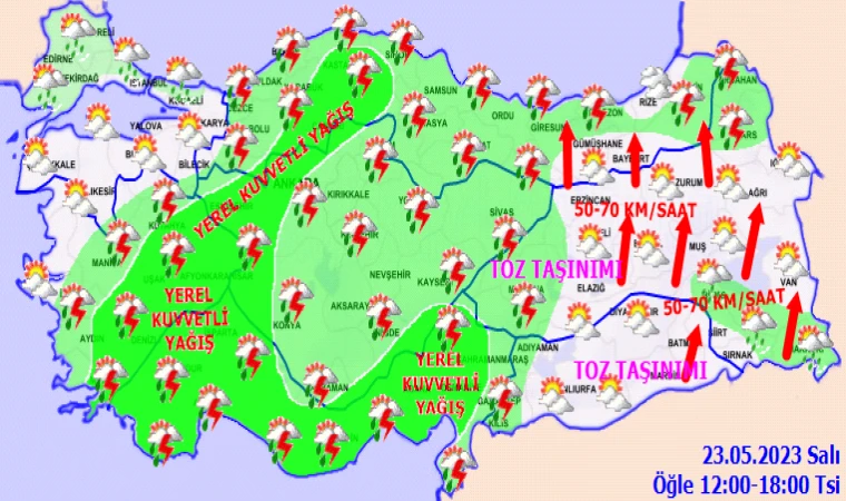 Yerel kuvvetli ve aralıklı: Malatya’da bu saatlere dikkat!