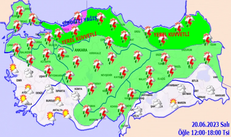 Meteoroloji haritayı paylaştı! Şiddetli yağış geliyor, il il adres verildi…