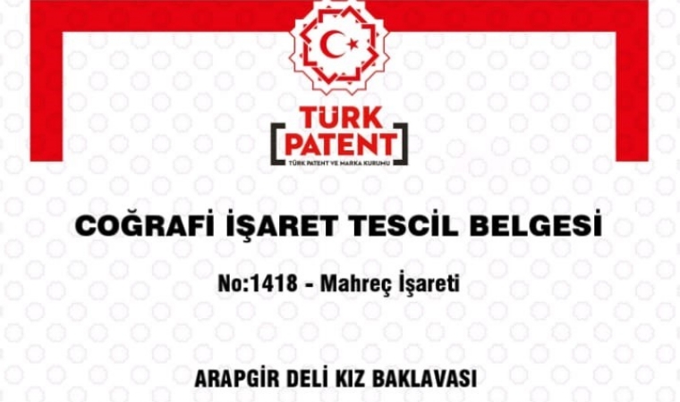 Arapgir Deli Kız Baklavası’na coğrafi tescil!