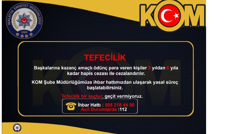 Malatya'da tefecilik ve parada sahtecilik...