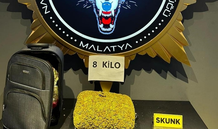 Malatya’da 8 kilo skunk ele geçirildi