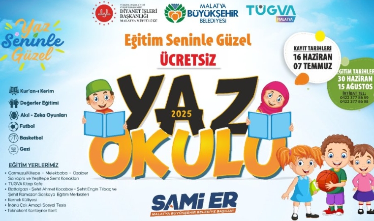 Malatya’da Yaz Okulları Başlıyor: “Yaz Seninle Güzel”