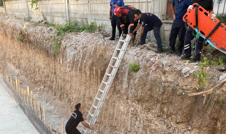 Beton Zeminle Burun Buruna! İnşaata Düşen Şahıs Son Anda Kurtarıldı