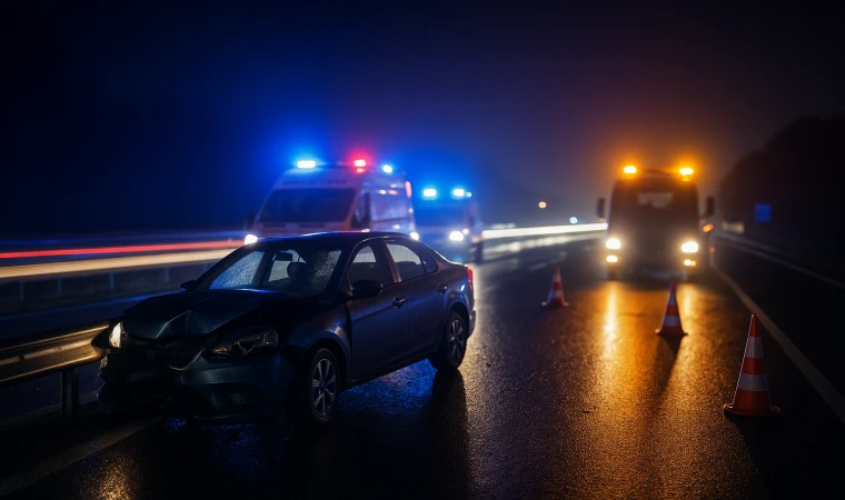 Kuzey Çevre Yolu’nda Bariyerlere Saplanan Otomobil: 1’i Ağır 4 Yaralı