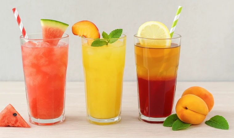Serinleten Limonata Tarifleri: Karpuzlu, Şeftalili ve İki Renkli Lezzetler