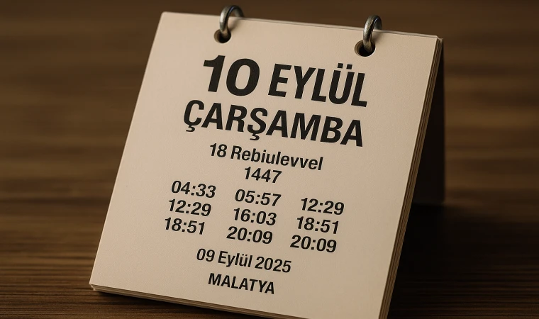 Malatya’da 10 Eylül Namaz Vakitleri: İkindi 16.03’te, Yatsı 20.09’da
