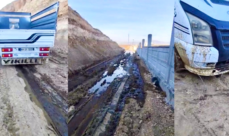 Malatya'da Biyogaz Atıkları Yolu Kapattı: Süt Üreticisi Saatlerce Kurtarılmayı Bekledi