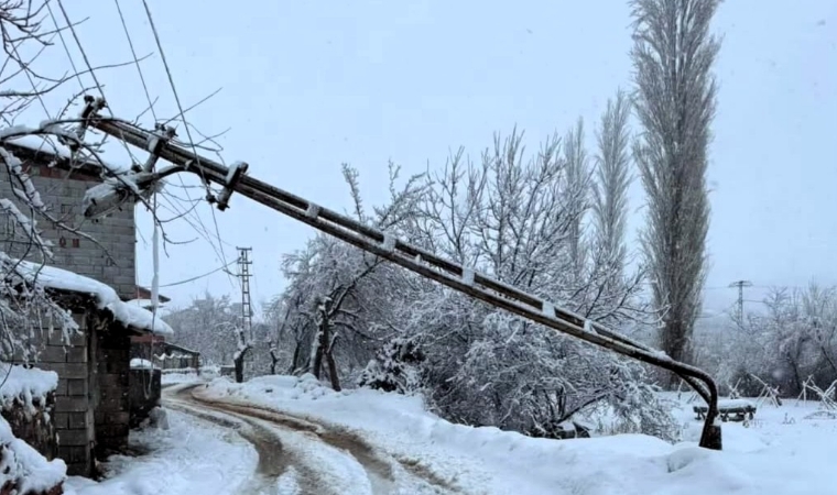 Doğanşehir’de Şiddetli Kar Yağışı Ulaşımı Vurdu! Elektrik Direği Yola Devrildi