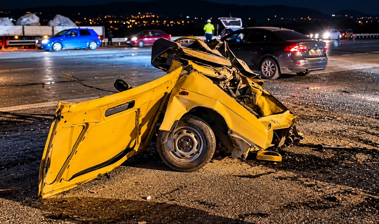Malatya'da Üç Otomobil Çarpıştı! Bir Araç İkiye Bölündü