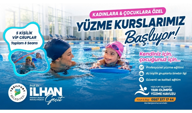 Yeşilyurt Belediyesi Kadınlar ve Çocuklar İçin Özel Yüzme Kursu Başlatıyor