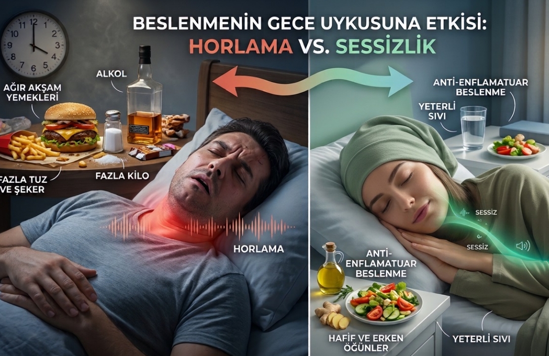 Ferdanur BERK / Beslenme horlamayı nasıl etkiliyor? Uykunun sessizliğini bozan, yediklerimiz olabilir
