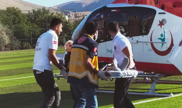 İmdada hava ambulansı yetişti