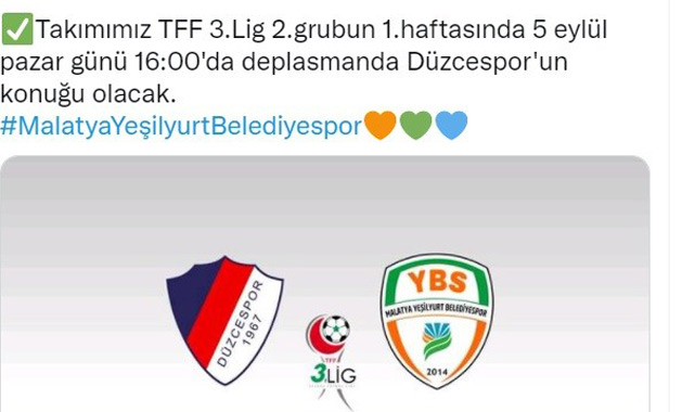 MYB, Düzcespor karşısına çıkacak