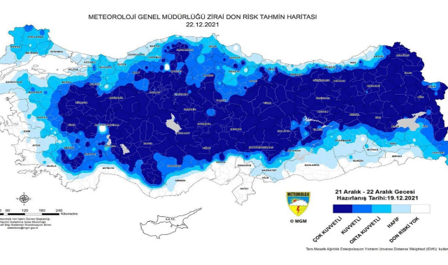 Malatya'da çok kuvvetli zirai don bekleniyor