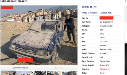 Sahibinden satılık “Deprem hasarlı” araç