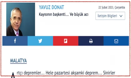 Usta gazetecinin kaleminden, Malatya!..