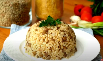 Coğrafi tescili Malatya usulü mercimekli bulgur pilavı. Tane tane ve doyurucu oluyor!