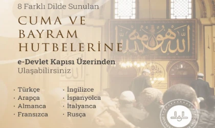 Diyanet’in hutbeleri 8 farklı dilde e-devlet’te