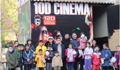 Malatya’da, depremzede çocuklar 10 D sinema etkinliği ile eğlendiler
