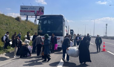 İstanbul'dan Malatya'ya Gelen Otobüs Alev Aldı
