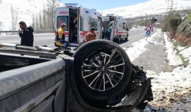 Malatya’da Trafik Kabusu: Takla Atan Araç Ters Döndü