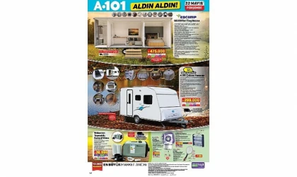 22 Mayıs’ta A101’de Elektrikli Araç, Karavan ve Ev Ürünleri Satışa Sunuluyor