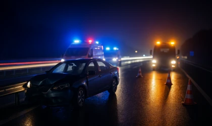 Kuzey Çevre Yolu’nda Bariyerlere Saplanan Otomobil: 1’i Ağır 4 Yaralı