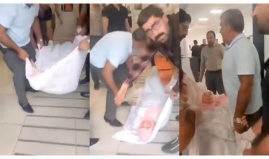 Eşi Feryat Ederken Ambulans Gelmedi! Hastayı Battaniyeye Sararak Taşıdı!