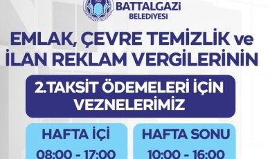 Battalgazi Belediyesi Vezneleri Hafta Sonu Açık: Son Ödeme 1 Aralık Pazartesi