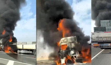 Tırın Yanma Anı Cep Telefonuna Yansıdı! Malatya'da Yol Üstünde Dehşet...