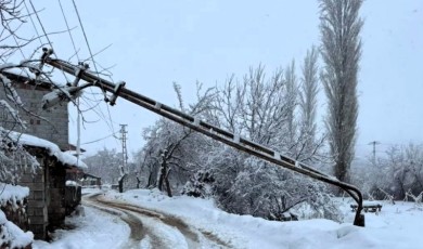 Doğanşehir’de Şiddetli Kar Yağışı Ulaşımı Vurdu! Elektrik Direği Yola Devrildi