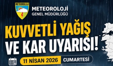 Meteoroloji Genel Müdürlüğü 11 Nisan İçin Turuncu Alarm Vererek Kuvvetli Yağış Uyarısı Yaptı