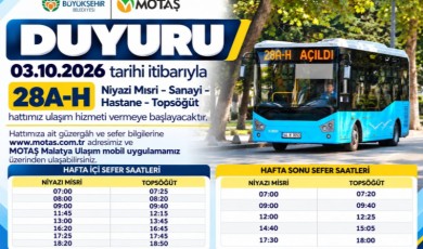 MOTAŞ Duyurdu! Niyazi Mısri İle Topsöğüt Arasında Yeni Hat Hizmete Giriyor