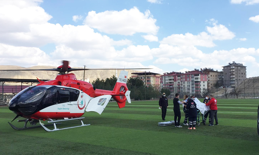 İmdada hava ambulansı yetişti