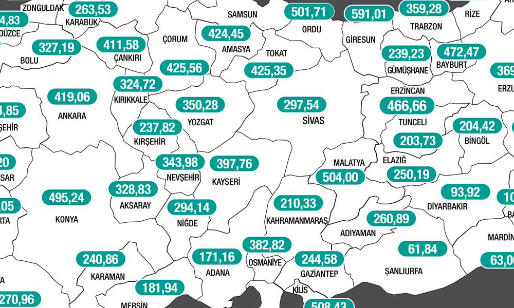 Malatya'da 100 binde 504,00!..