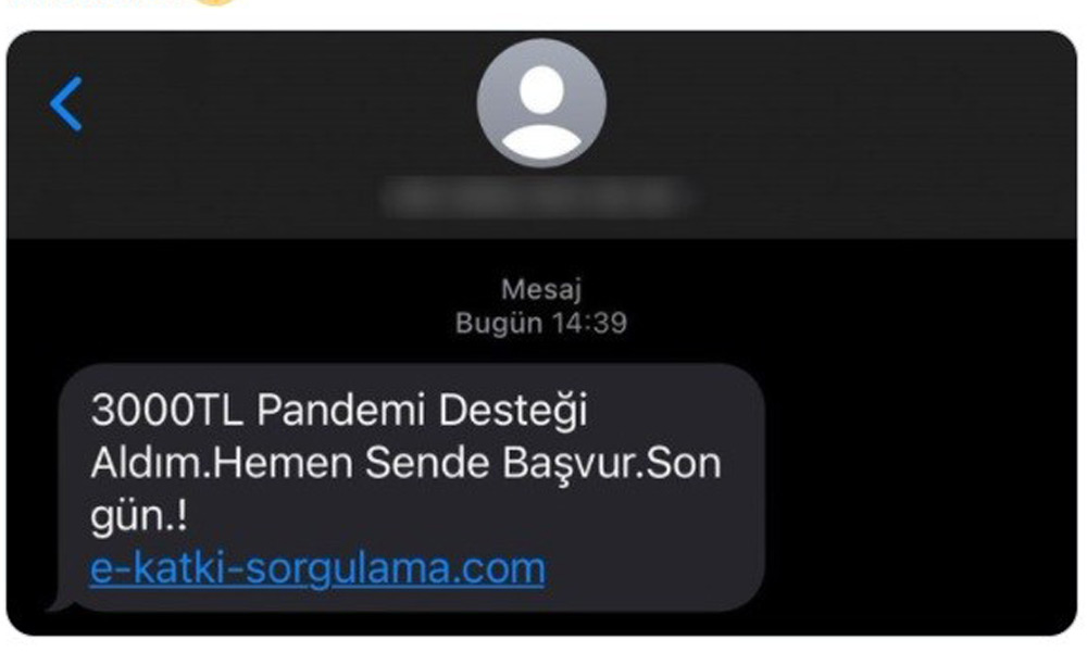Telefonunuza bu mesaj geldiyse...