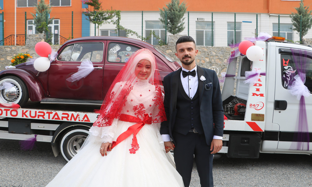 Çekicilerin düğünü böyle oldu